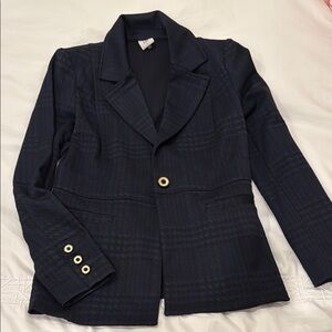 Cabi Black & Navy Check Women's Blazer